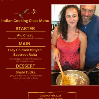 Valentines's day special Indian cooking class flyer